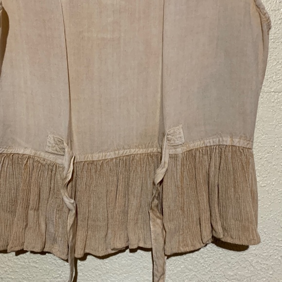 M.P.H. Top Sleeveless Blouse Tan Brown M Rayon Embroidered - Picture 13 of 16